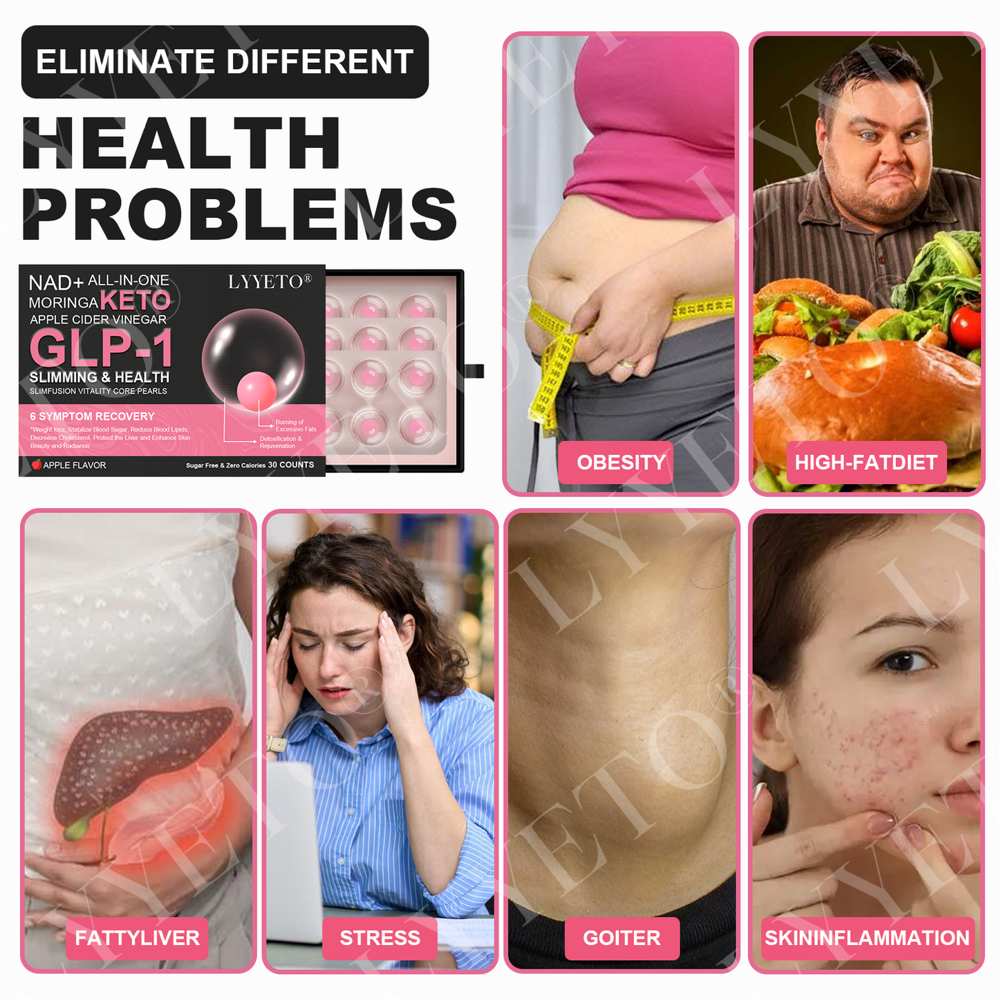 Lyyeto® GLP-1 Slimming & Health SlimDeto Vitality Core Pearls - NAD+ Moringa & ACV 1