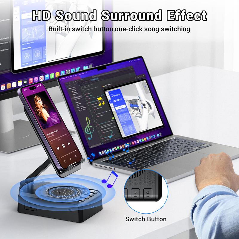 Wireless Speaker Cellphone Stand withRemote Control for  Scrolling,📲🤳🏻Cilifer®Rechargeable Portable Mobile Tablet Stand, Giftsfor Family Friends SmartphoneMount, BacktoSchool 🔥02