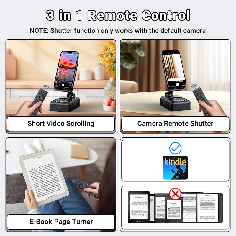 Wireless Speaker Cellphone Stand withRemote Control for  Scrolling,📲🤳🏻Cilifer®Rechargeable Portable Mobile Tablet Stand, Giftsfor Family Friends SmartphoneMount, BacktoSchool 🔥02