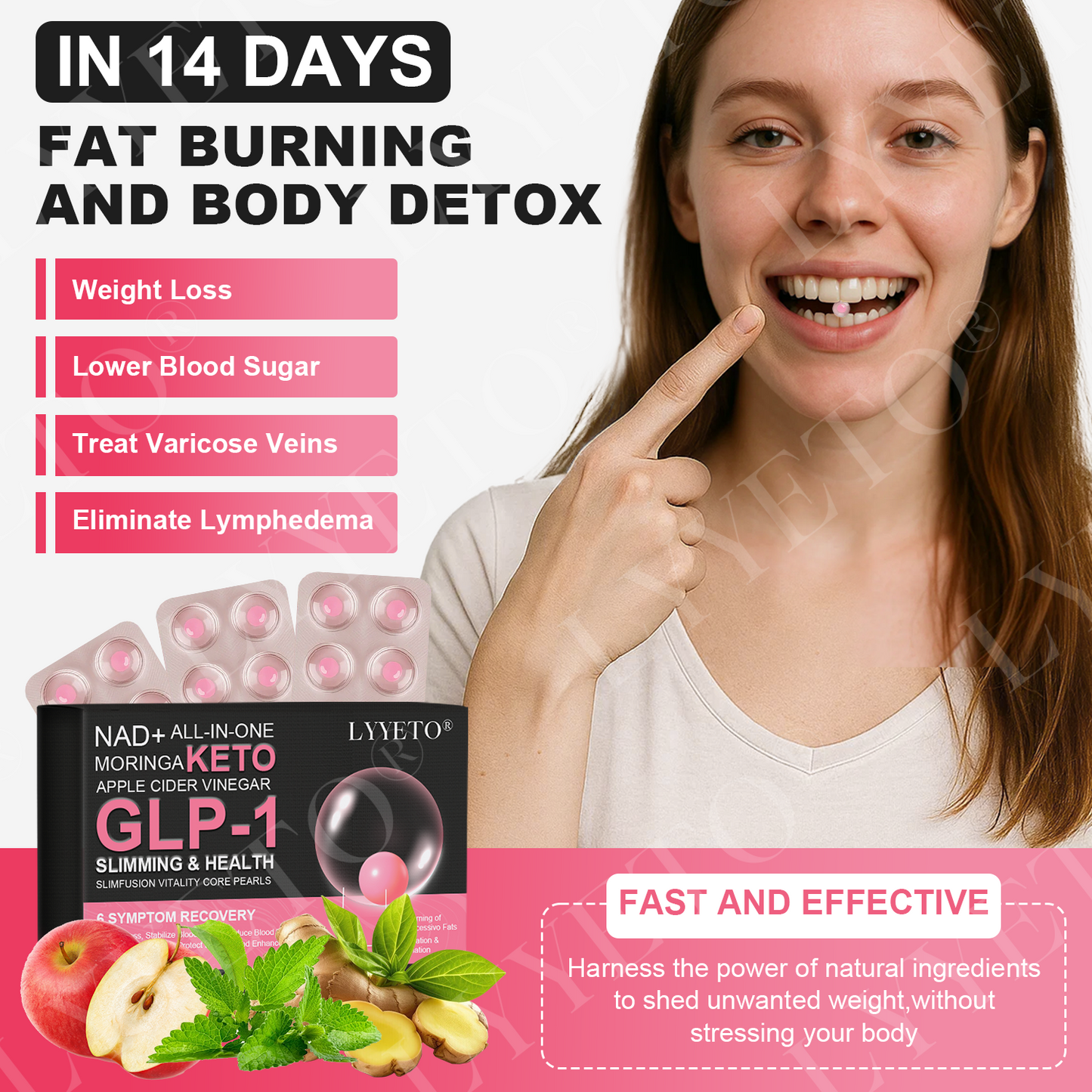 Lyyeto® GLP-1 Slimming & Health SlimDeto Vitality Core Pearls - NAD+ Moringa & ACV 1