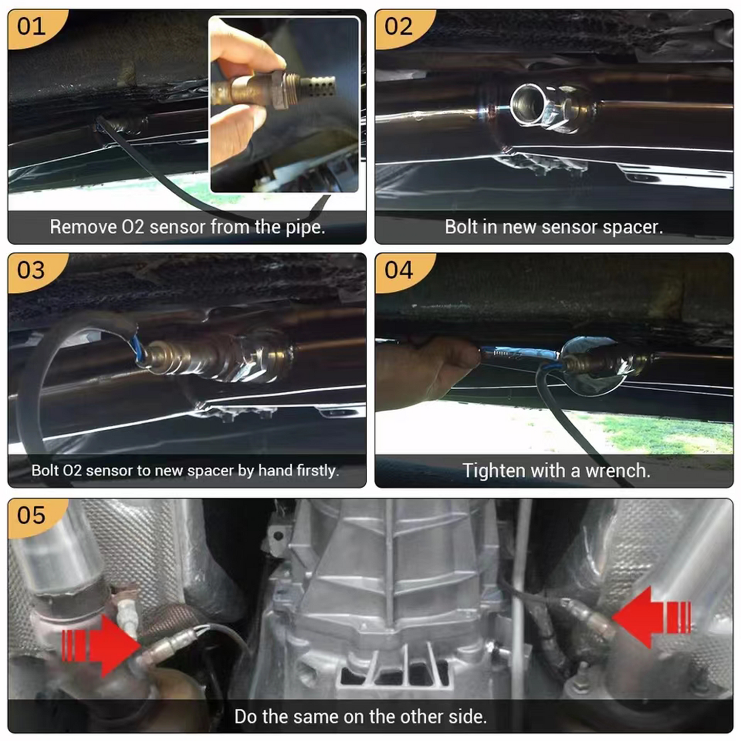 Cilifer® Extension Filter Oxygen O2 Sensor Connector Extender Spacer Internal Thread M18*1.5 Stainless Steel Adapter Auto Parts