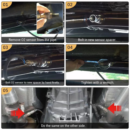 Cilifer® Extension Filter Oxygen O2 Sensor Connector Extender Spacer Internal Thread M18*1.5 Stainless Steel Adapter Auto Parts