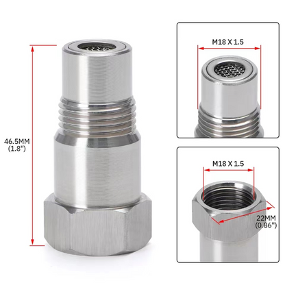 Cilifer® Extension Filter Oxygen O2 Sensor Connector Extender Spacer Internal Thread M18*1.5 Stainless Steel Adapter Auto Parts