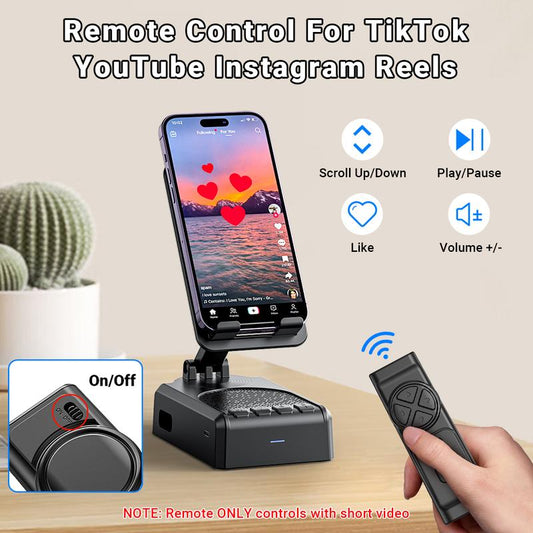 Wireless Speaker Cellphone Stand withRemote Control for  Scrolling,📲🤳🏻Cilifer®Rechargeable Portable Mobile Tablet Stand, Giftsfor Family Friends SmartphoneMount, BacktoSchool 🔥01