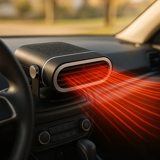 Car Heater, 24V Portable Windshield Defogger and Defroster, 2 in1 Fast Car Heater Defroster, Automobile Windscreen Fan with Suction Holder, White