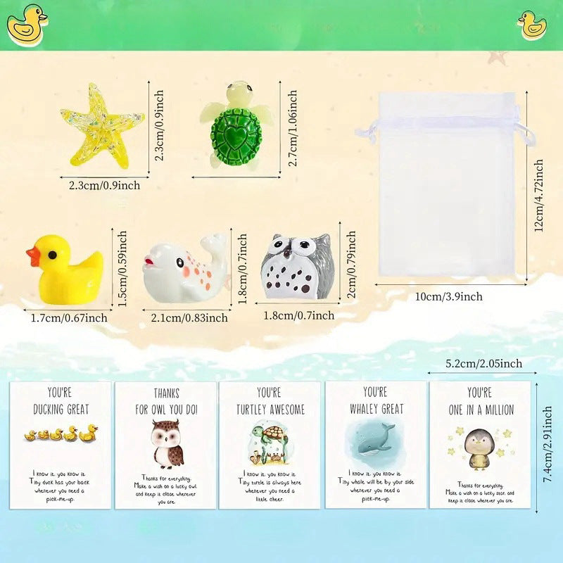 CZTICLE® The Encouragement Squad Charm Card 🌟You're Ducking Great!! 🐥 (5 Charm Cards/Set) 🐳03