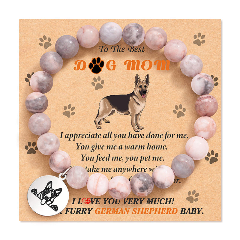Pink Marble Stone - German Shepherd Mom