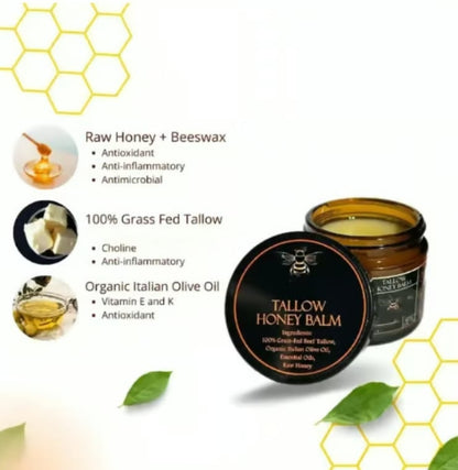 Luhaka® Handmade Organic Grass-Fed Beef Tallow Balm with Raw Honey