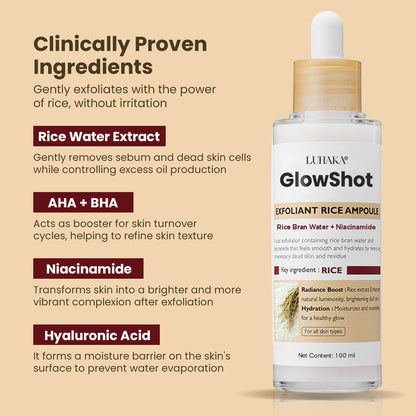 Luhaka® GlowShot Exfoliant Rice Ampoule